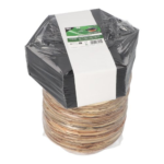 Product foto van Palmblad schalen natur/schwarz met Flower-Lid set van 25