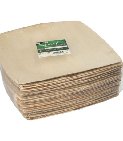 Product foto van Palmbord natuur QUADRATO set van 25