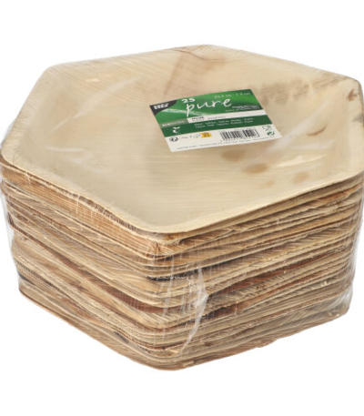 Product foto van Palmbordjes hexagonaal naturel set van 25
