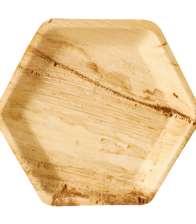 Product foto van Palmbordjes hexagonaal naturel set van 25