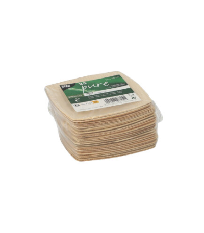 Product foto van Palmbordjes natuur QUADRATO set van 25