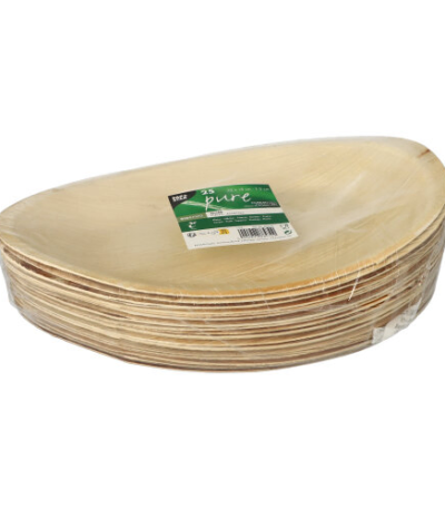 Product foto van Palmbordjes ovaal naturel set van 25