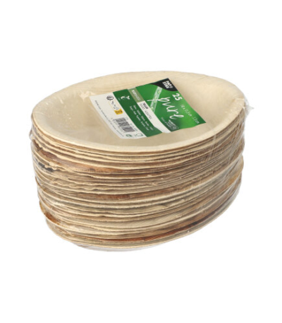 Product foto van Palmbordjes ovaal set van 25 wit