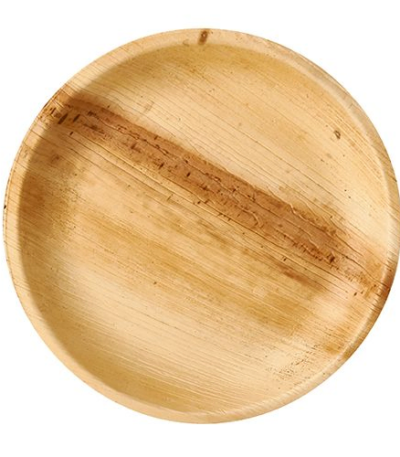 Product foto van Palmbordjes rond naturel set van 25 23cm