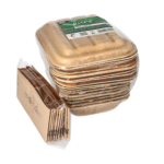 Product foto van Palmhout dienbladen met deksel en sleeve set van 10