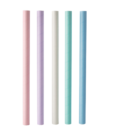 Product foto van Papieren Bubble Tea rietjes assorti kleuren set van 200