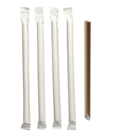 Product foto van Papieren Bubble Tea rietjes bruin set van 200