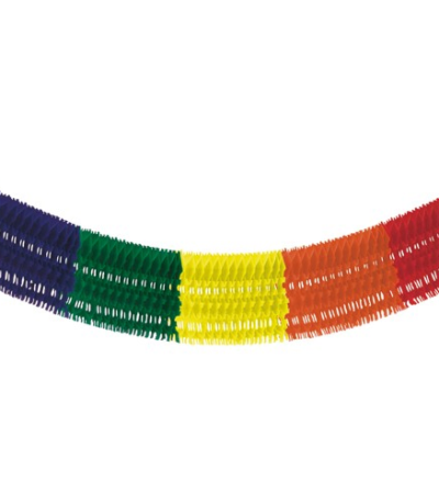 Product foto van Papieren Guirlande Rainbow fringe brandvertragend 10m