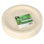Product foto van Papieren borden agrarisch restmateriaal wit rond 26 cm set van 50