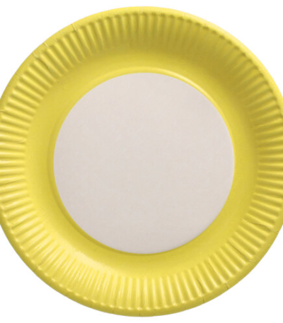 Product foto van Papieren borden karton geel set van 20