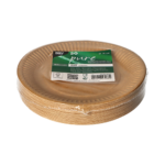 Product foto van Papieren borden karton rond bruin set van 50