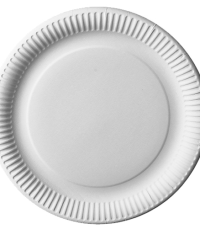 Product foto van Papieren borden karton rond wit set van 12