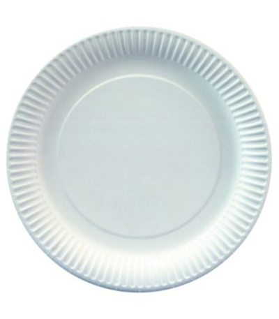 Product foto van Papieren borden karton rond wit set van 20