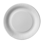 Product foto van Papieren borden karton rond wit set van 50 23cm