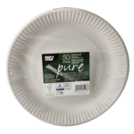 Product foto van Papieren borden karton rond wit set van 50 23cm