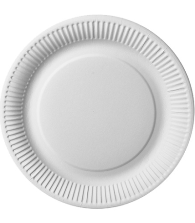 Product foto van Papieren borden karton rond wit set van 50 extra sterk