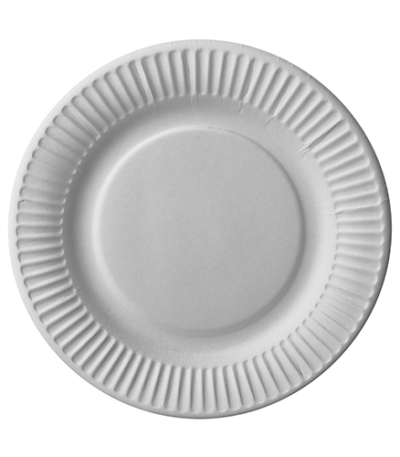 Product foto van Papieren borden karton wit 18cm set van 50