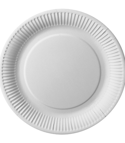 Product foto van Papieren borden karton wit extra sterk set van 25