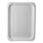 Product foto van Papieren borden karton wit hoekig set van 250