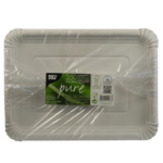 Product foto van Papieren borden karton wit hoekig set van 250