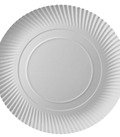 Product foto van Papieren borden karton wit rond set van 10 32cm