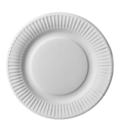 Product foto van Papieren borden karton wit rond set van 12 19cm