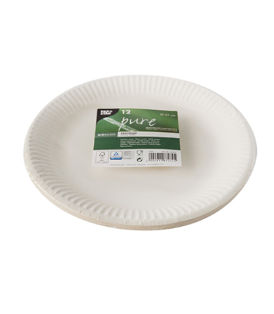 Product foto van Papieren borden karton wit rond set van 12