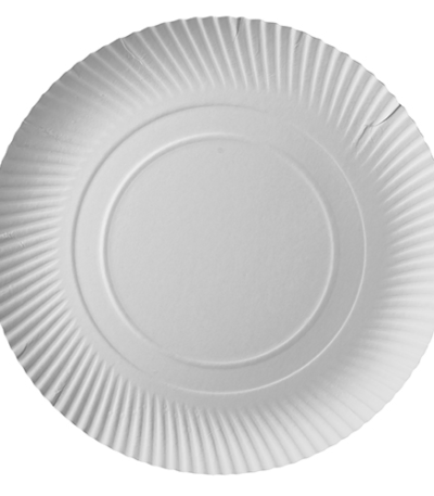 Product foto van Papieren borden karton wit rond set van 25 32cm