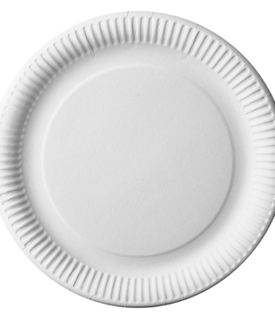 Product foto van Papieren borden karton wit rond set van 50 29cm