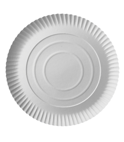 Product foto van Papieren borden karton wit set van 100 26cm