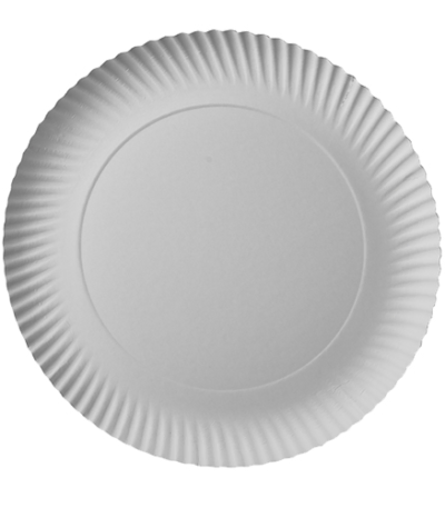 Product foto van Papieren borden karton wit set van 100 29cm