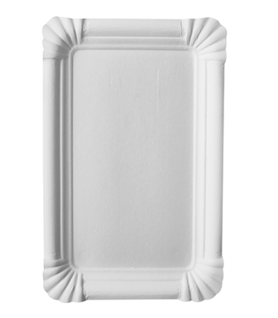 Product foto van Papieren borden karton wit set van 250 13x20 cm