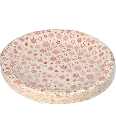 Product foto van Papieren borden karton wit set van 30 SnÃ¸flinga