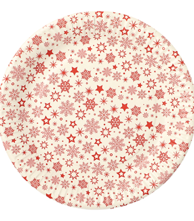 Product foto van Papieren borden karton wit set van 30 SnÃ¸flinga