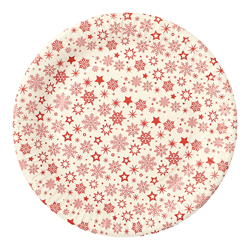 Product foto van Papieren borden karton wit set van 30 SnÃ¸flinga
