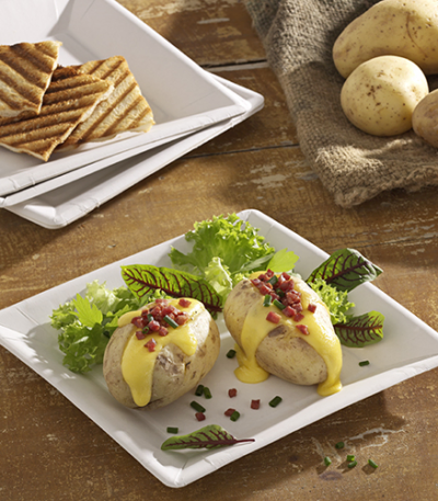 Product foto van Papieren borden karton wit set van 50 22