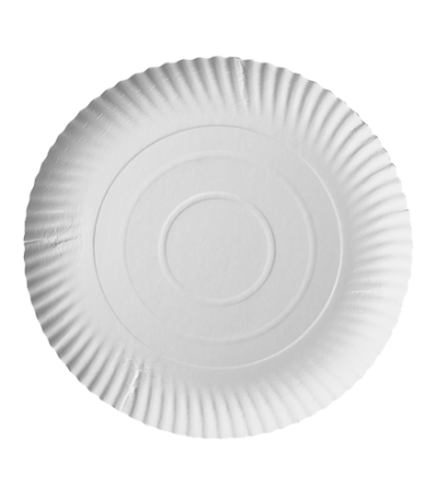 Product foto van Papieren borden karton wit set van 50 24cm