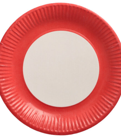 Product foto van Papieren borden rond rood set van 20