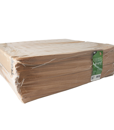 Product foto van Papieren broodzakken PLA venster bruin set van 1000