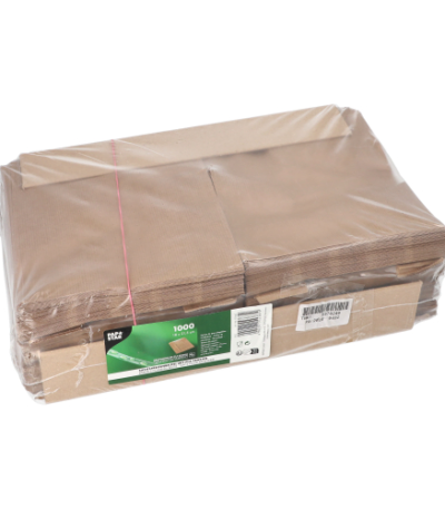 Product foto van Papieren broodzakken met venster bruin set van 1000 Pure