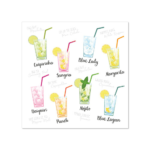 Product foto van Papieren cocktail servetten 3-laags 25cm set van 20