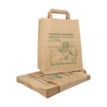 Product foto van Papieren compostzakken met handvat bruin 10l set van 15