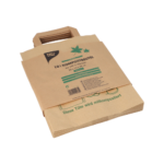 Product foto van Papieren compostzakken met handvat bruin 10l set van 15