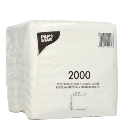 Product foto van Papieren dessertplaatjes wit set van 2000