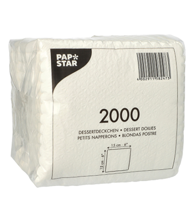 Product foto van Papieren desserttafeltjes wit set van 2000