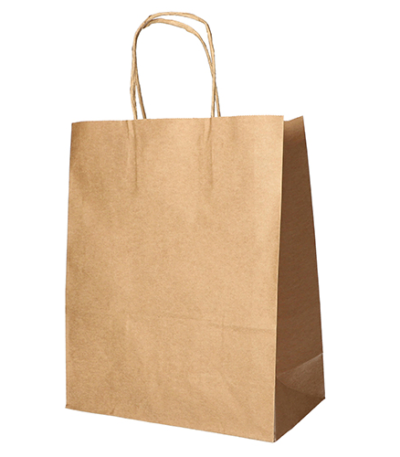 Product foto van Papieren draagtassen bruin met gedraaid handvat 44x32x17 cm set van 25