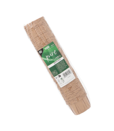 Product foto van Papieren dressingschaaltjes bruin set van 100 110ml