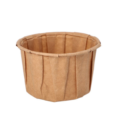 Product foto van Papieren dressingschaaltjes bruin set van 100 110ml