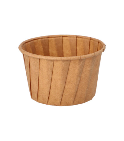 Product foto van Papieren dressingschaaltjes bruin set van 100 90ml