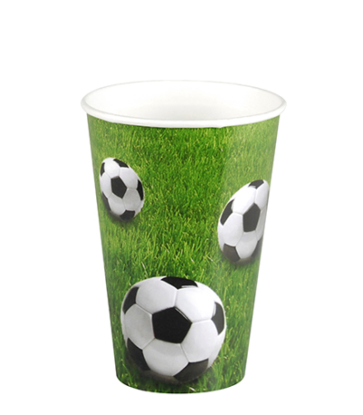 Product foto van Papieren drinkbekers karton Football set van 10 200ml